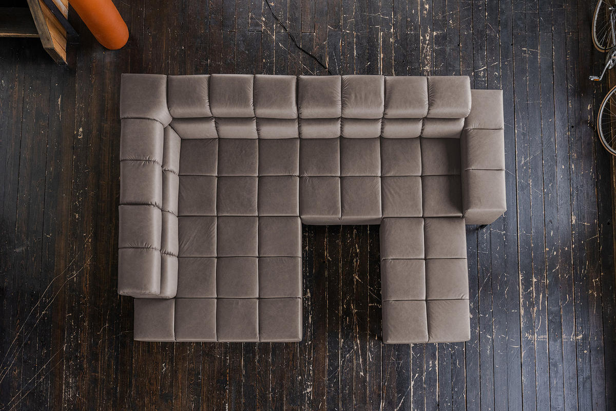 ECKSOFA NELSON Dunkelbraun Leder - Dunkelbraun/Schwarz, Leder/Metall (321/216cm) - KAWOLA