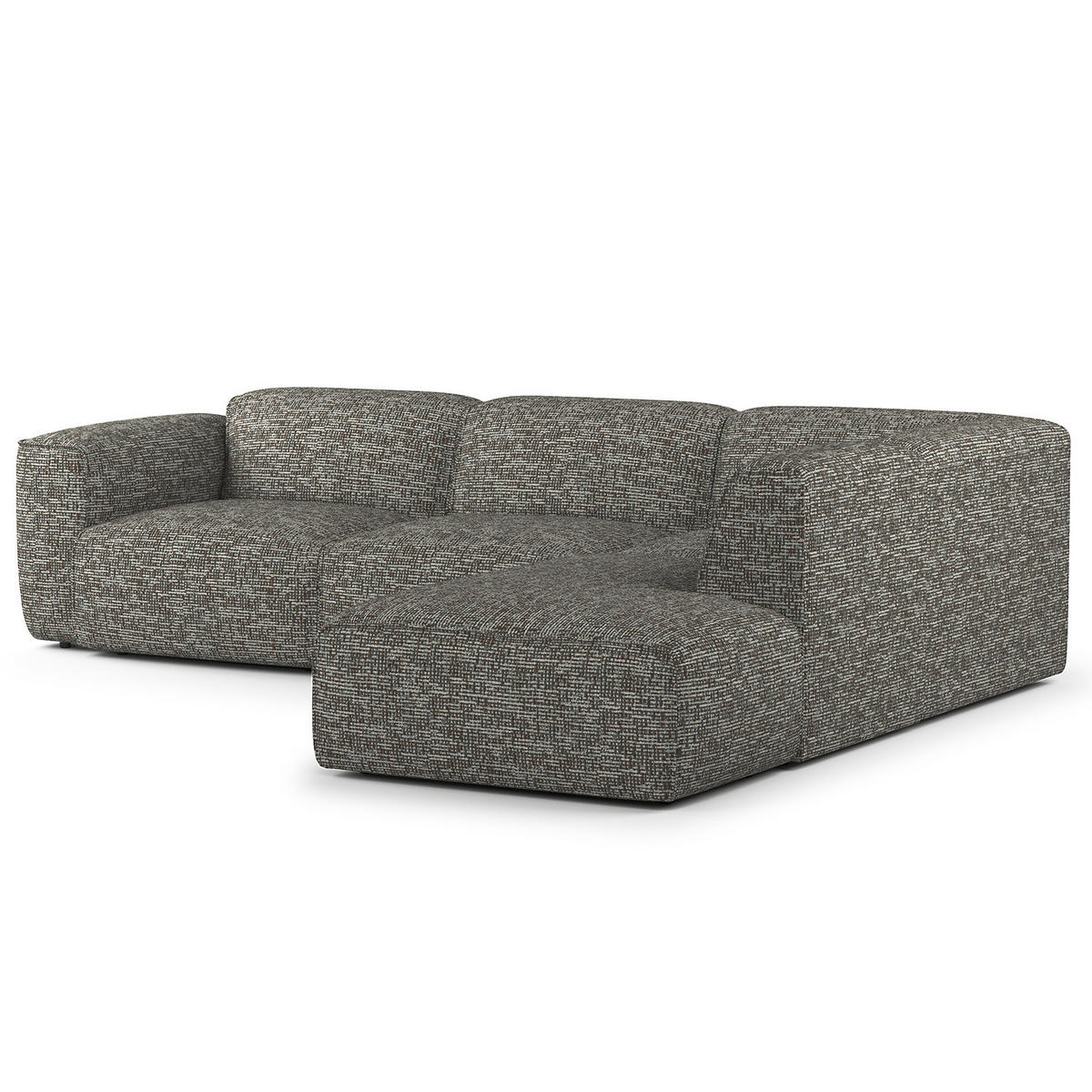 3-SITZER ECKSOFA mit Recamiere - Schwarz/Grau, Kunststoff/Textil (295/231cm) - home24