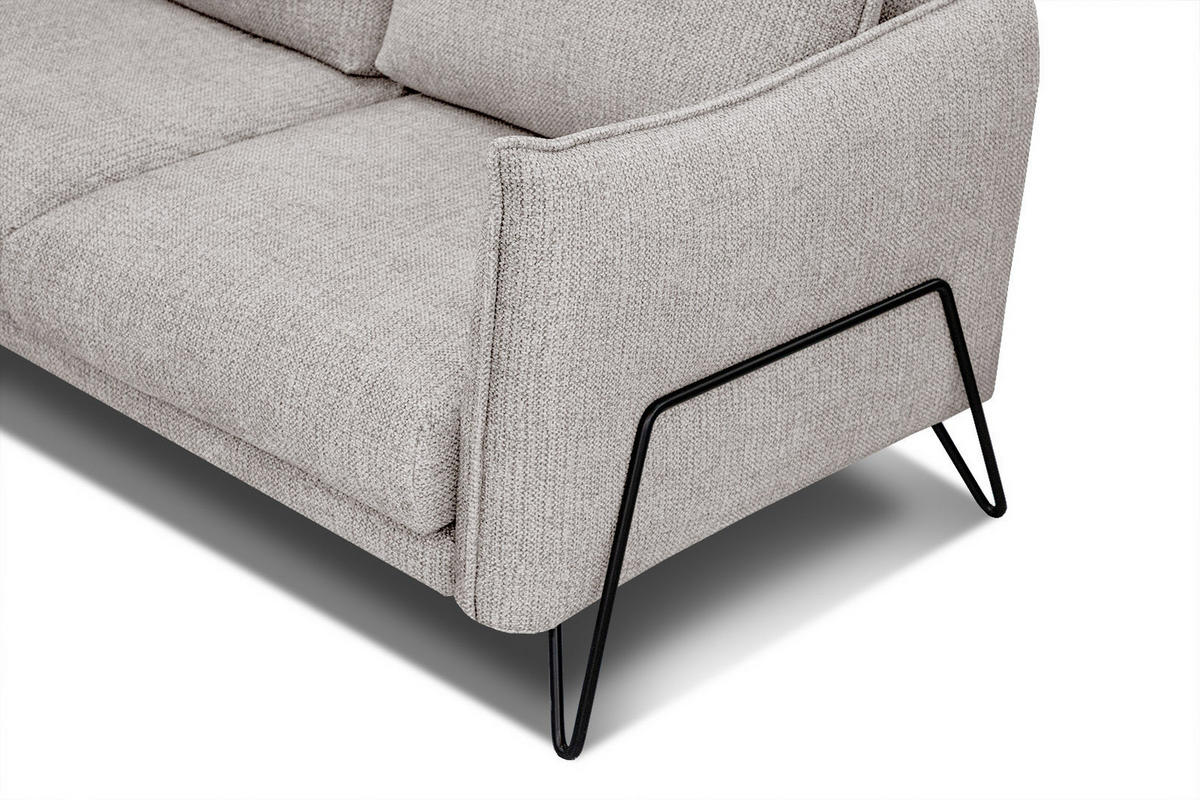 ECKSOFA HOSTEN 4-Sitzer, beige - Beige/Schwarz, Holzwerkstoff/Textil (269/158cm) - Courtois Laville