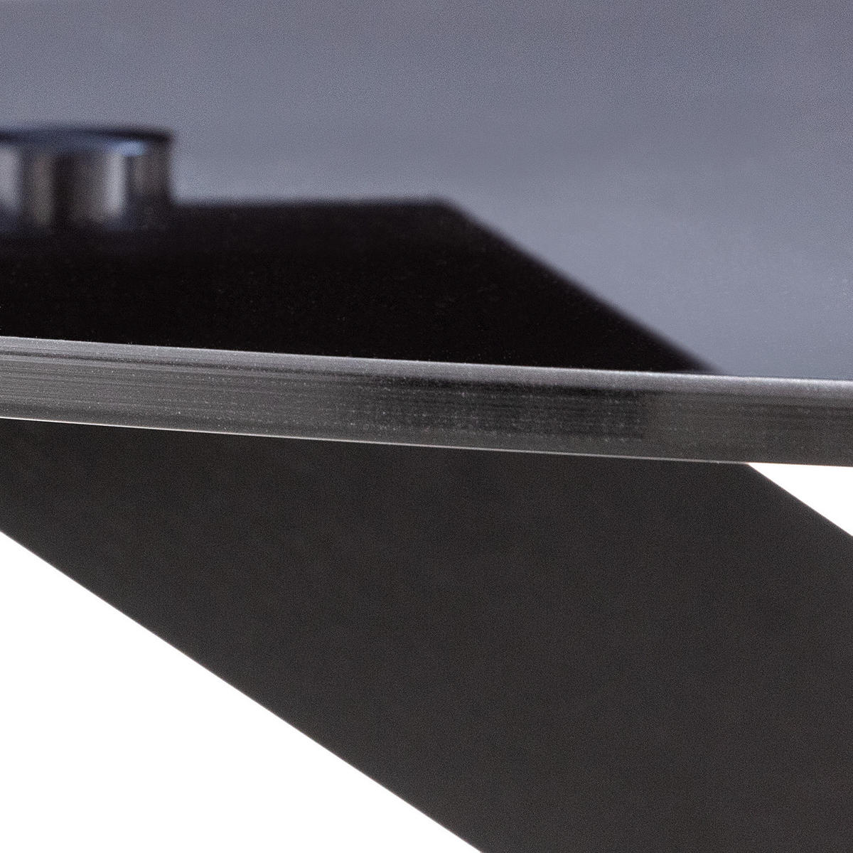 COUCHTISCH - Oval - Glas / Eiche massiv - Eichefarben/Schwarz, Glas/Holz (60/100/45cm) - home24