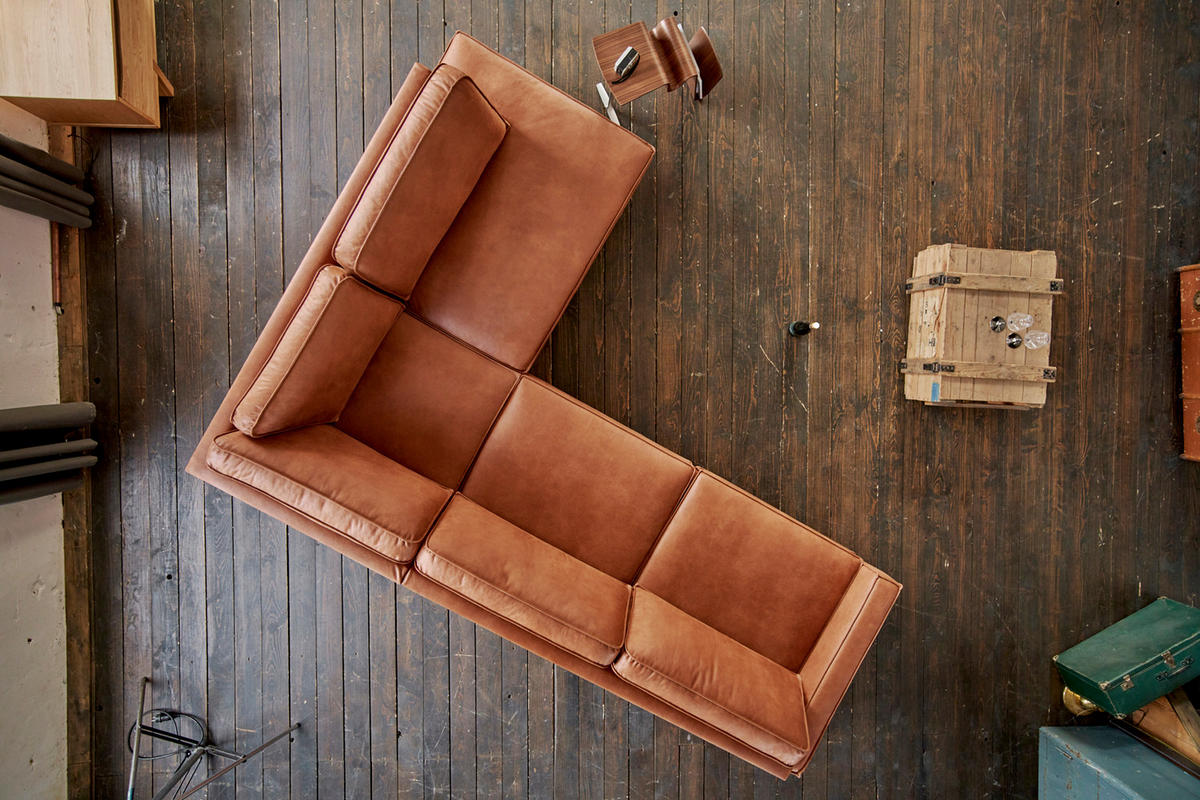 ECKSOFA VILNIUS Braun Kunstleder - Dunkelbraun/Schwarz, Textil (290/217cm) - KAWOLA
