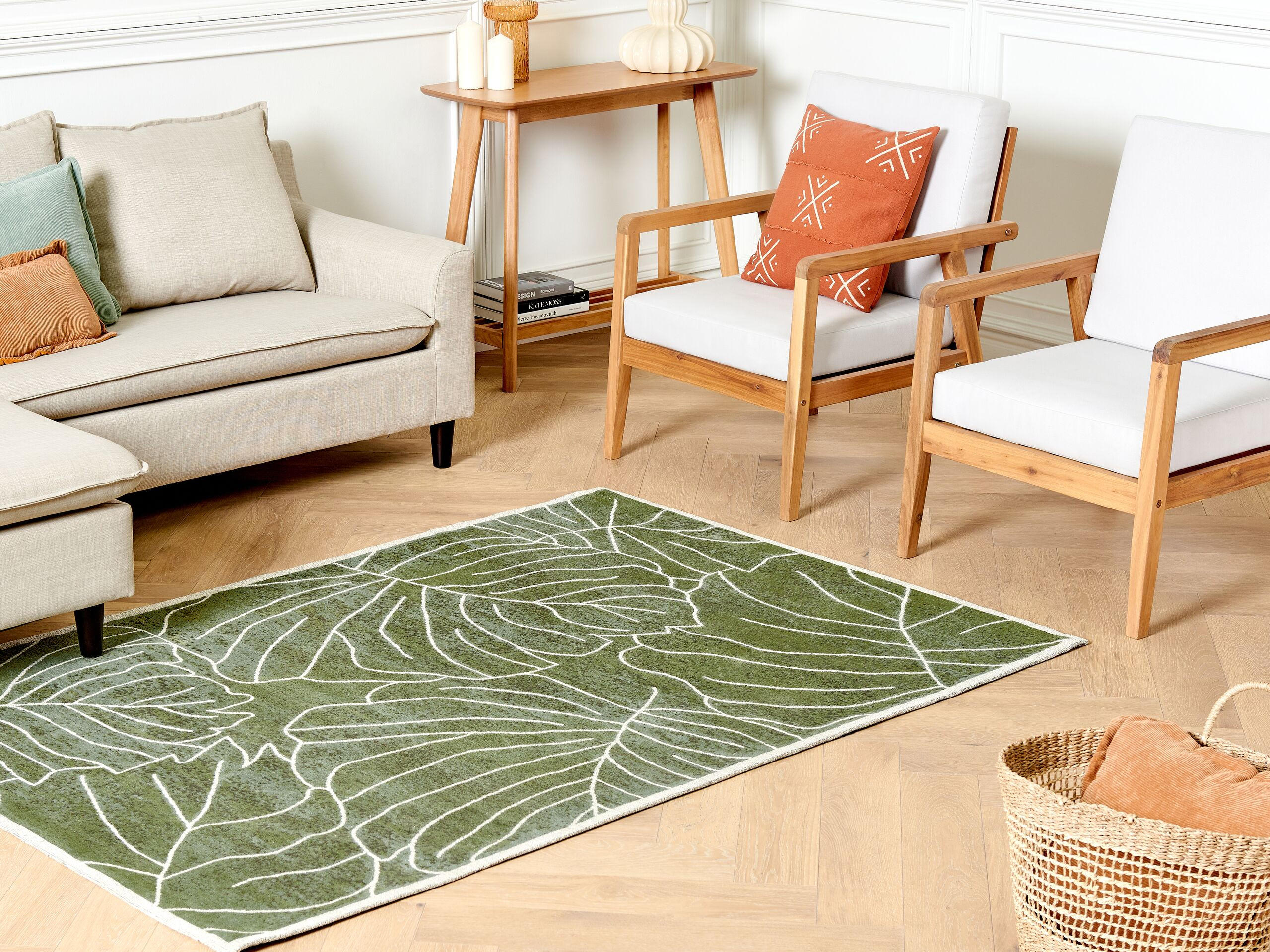 KURZFLOR-TEPPICH Sarmin 200/140 cm - Grün, Textil (140/200cm) - Beliani