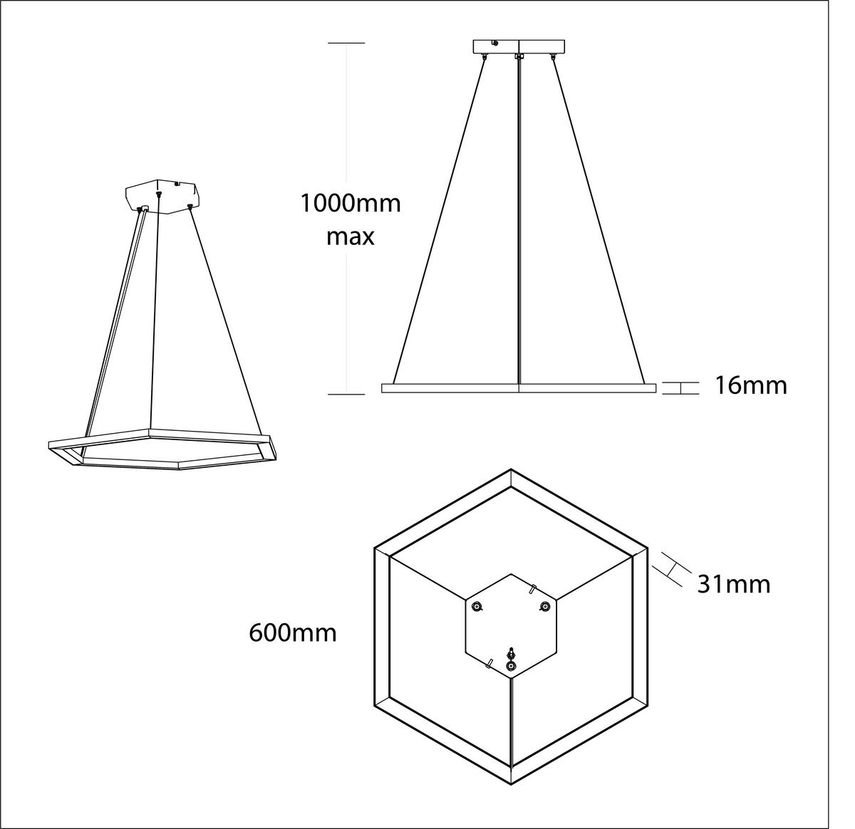 LED-HÄNGELEUCHTE - Grau, Metall (1.6/100/60cm) - Lumicom