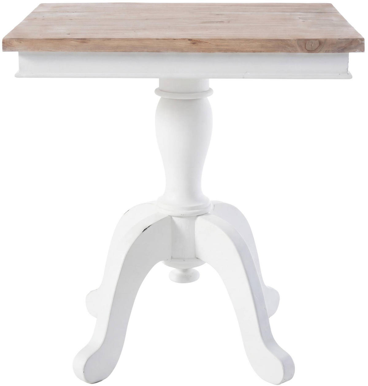BEISTELLTISCH Siri quadratisch 70x70x75cm Holz Natura-Weiß Kleiner - Multicolor, Holz (70/70/75cm) - DELUKE