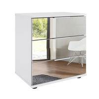 NACHTKONSOLE Saigon weiß / Spiegel 46 / 38 / 58cm - Weiß/Grau, Holz/Holzwerkstoff (46/58/38cm) - Wimex