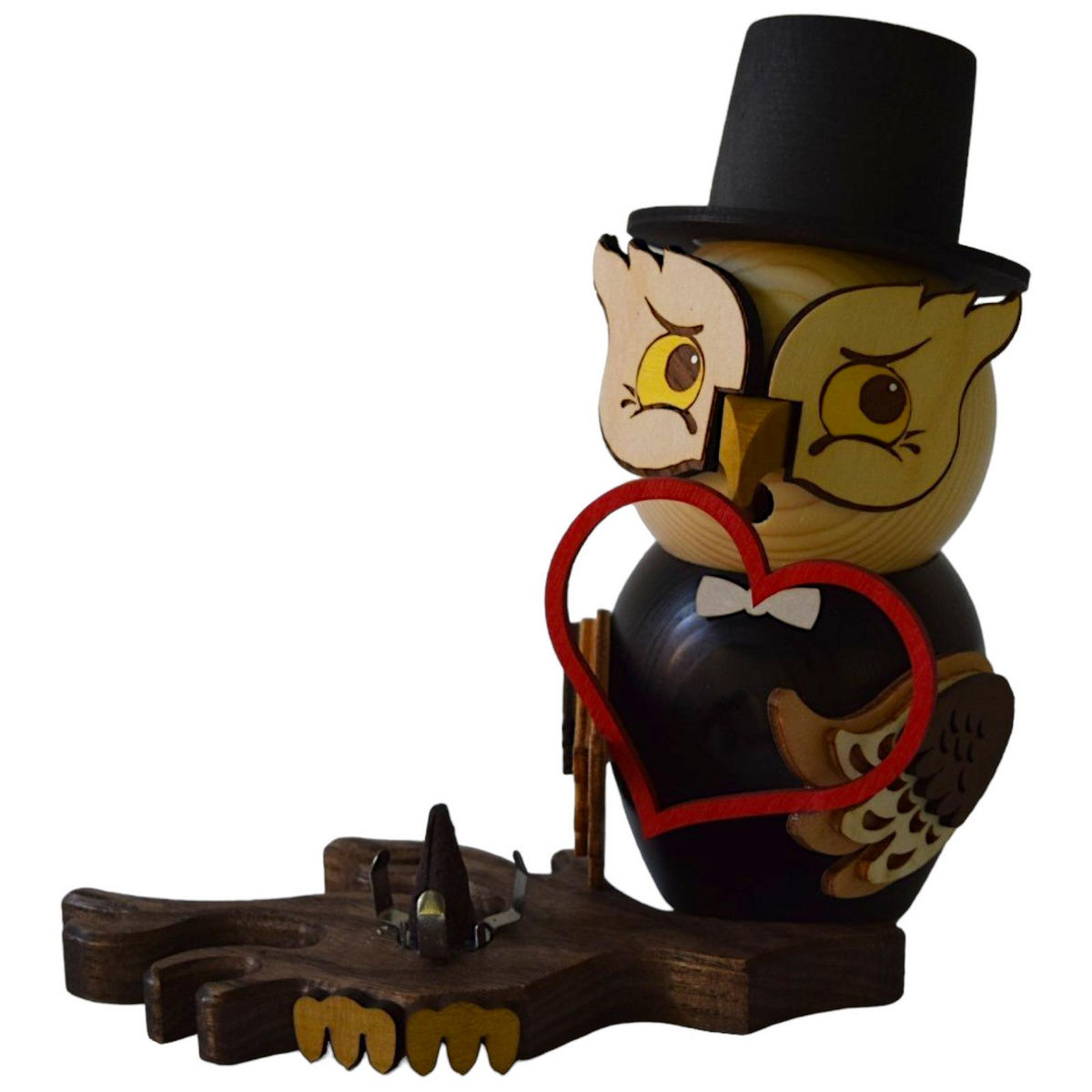 RAUCHFIGUR Eule Bräutigam 15 cm - Multicolor, Holz (10/15/10cm)