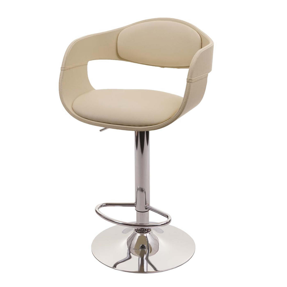 BARHOCKER A47B Cremeweiß - Weiß, Textil (49/107/49cm) - MCW