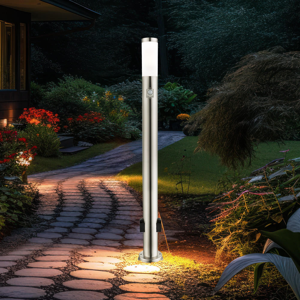LED STEHLEUCHTE Edelstahl Silber - Silberfarben, Metall (7.6/7.6/110cm) - Globo Lighting