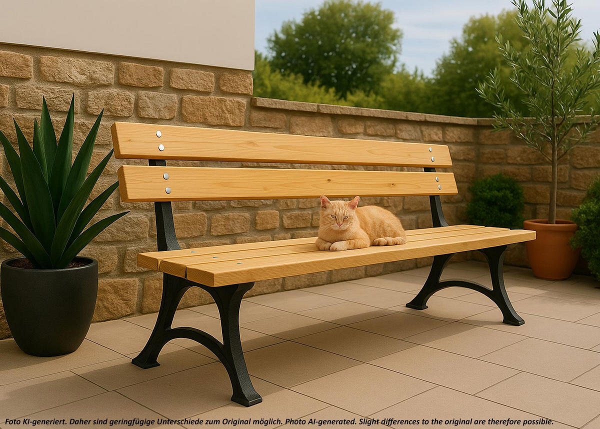 GARTENBANK Beige - Beige, Holz (170/78/62cm) - MCW