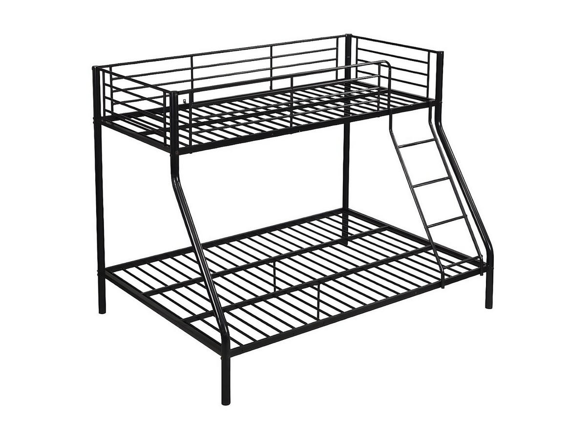 ETAGENBETT - 90 & 140 x 190 cm - Stahl - Schwarz - ELEVATIO IV - Schwarz, Metall - Vente-Unique