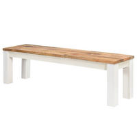 SITZBANK - Mango massiv - Braun/Weiß, Holz (160/45/40cm) - home24