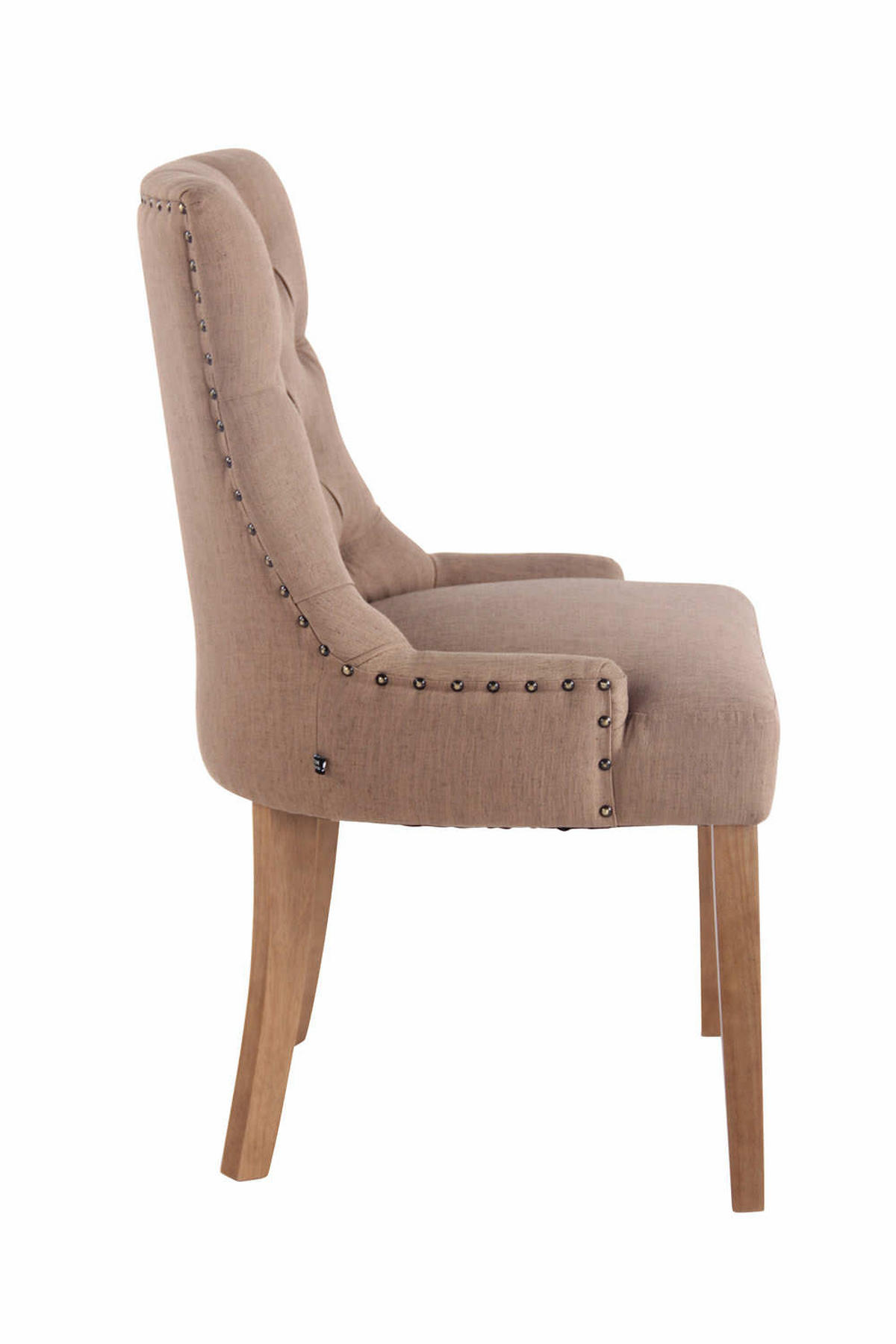 ESSZIMMERSTUHL Aboli Stoff, antik-hell Taupe - Taupe/Hellbraun, Holz/Textil (55/92/58cm) - TPFLiving