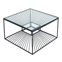 COUCHTISCH ILLUSION Glas Transparent 60 cm - Transparent/Schwarz, Glas/Metall (60/60/37cm) - riess-ambiente