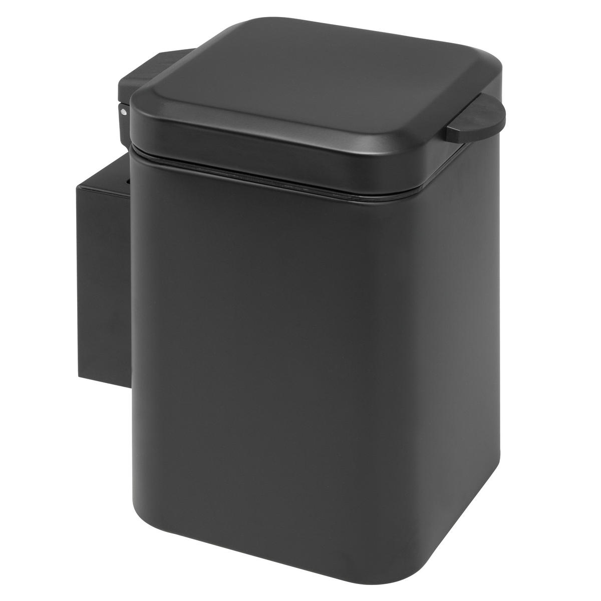 WAND-KOSMETIKEIMER 3 Liter, schwarz - Schwarz, Metall (16/24/23cm) - bremermann