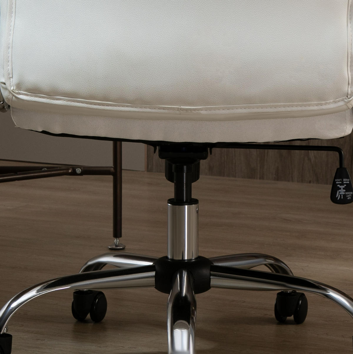 BÜROSTUHL höhenverstellbar Kunstleder Weiß - Weiß, Metall (69/121/66cm) - Meubliv