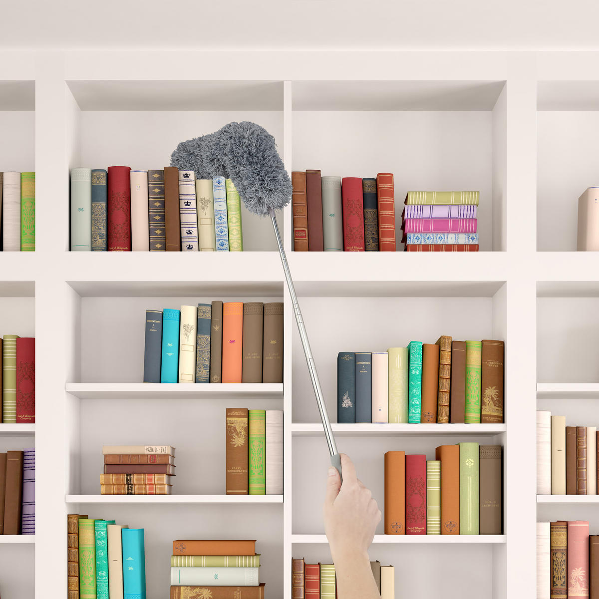 STAUBWEDEL - Multicolor, Kunststoff/Textil (9/250/9cm) - Relaxdays