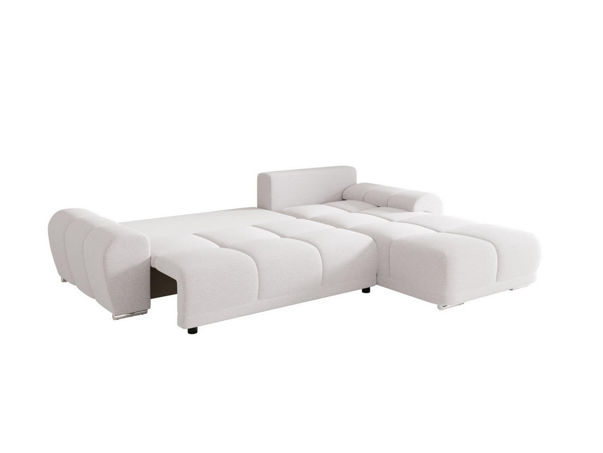 ECKSOFA BEGA L Rechts ARAGON 01 mit Schlaffunktion - Weiß, Textil (289/185cm) - Bedante