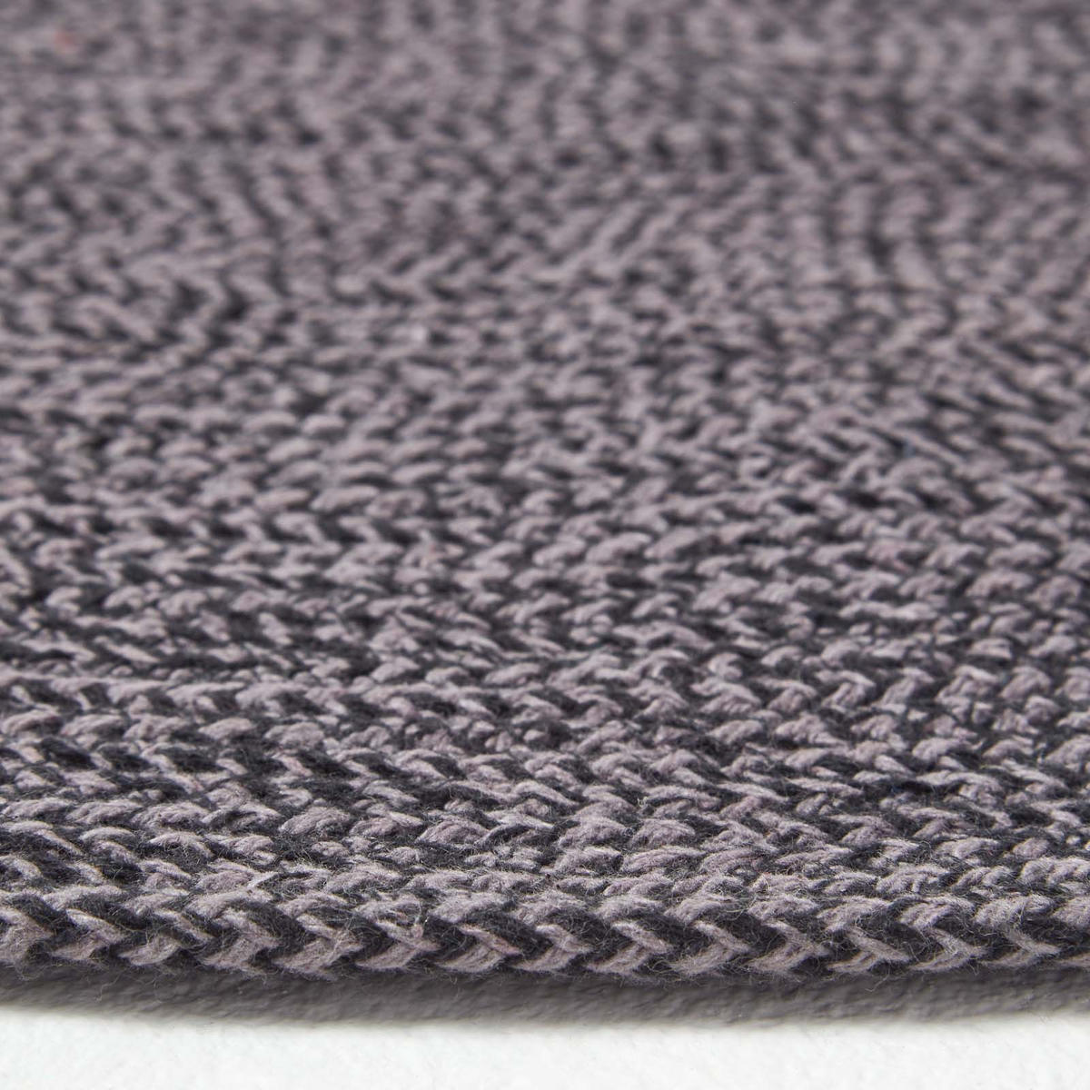 TEPPICH Melange geflochten rund 120 cm - Dunkelgrau, Textil (120/120cm) - Homescapes