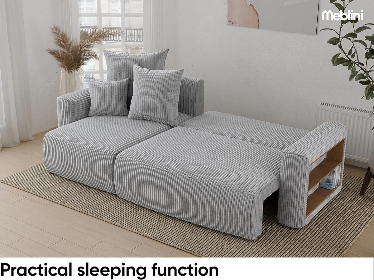 ECKSOFA SOLARIS L - Blau/Hellgrau, Holzwerkstoff (238/142cm) - Meblini