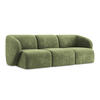 3-SITZER SOFA Chenille Stoff Grün - Schwarz/Grün, Holzwerkstoff/Kunststoff (244/75/94cm) - Makamii