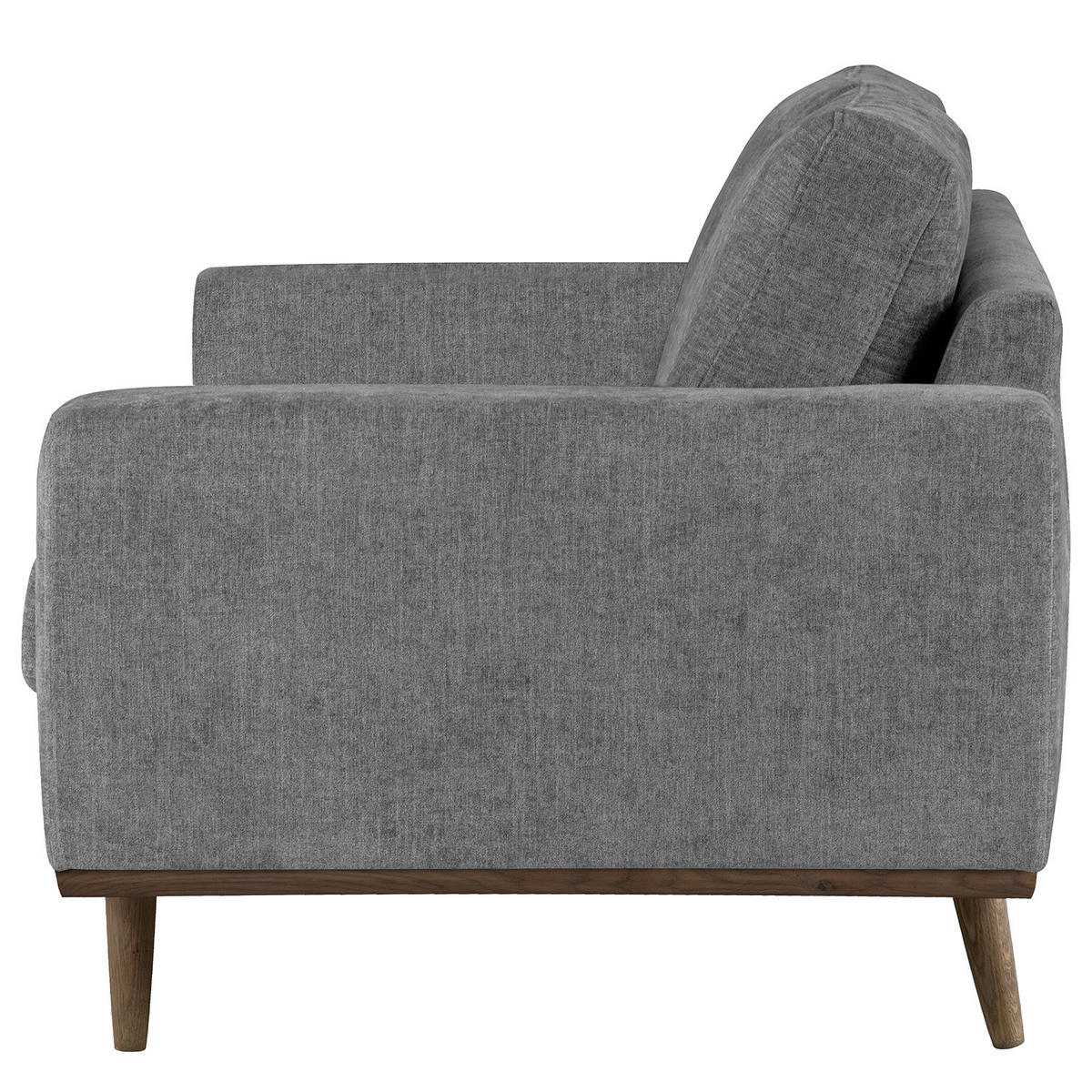 SESSEL - Eichefarben/Dunkelgrau, Eichenholz/Textil (122/81/88cm) - home24