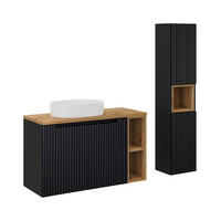 KOUPELNOVÝ NÁBYTEK 100.4cm Riva 2er-Set Černá a dřevěná - černá, kompozitní dřevo (100.4/59.5/40cm) - Petits-meubles