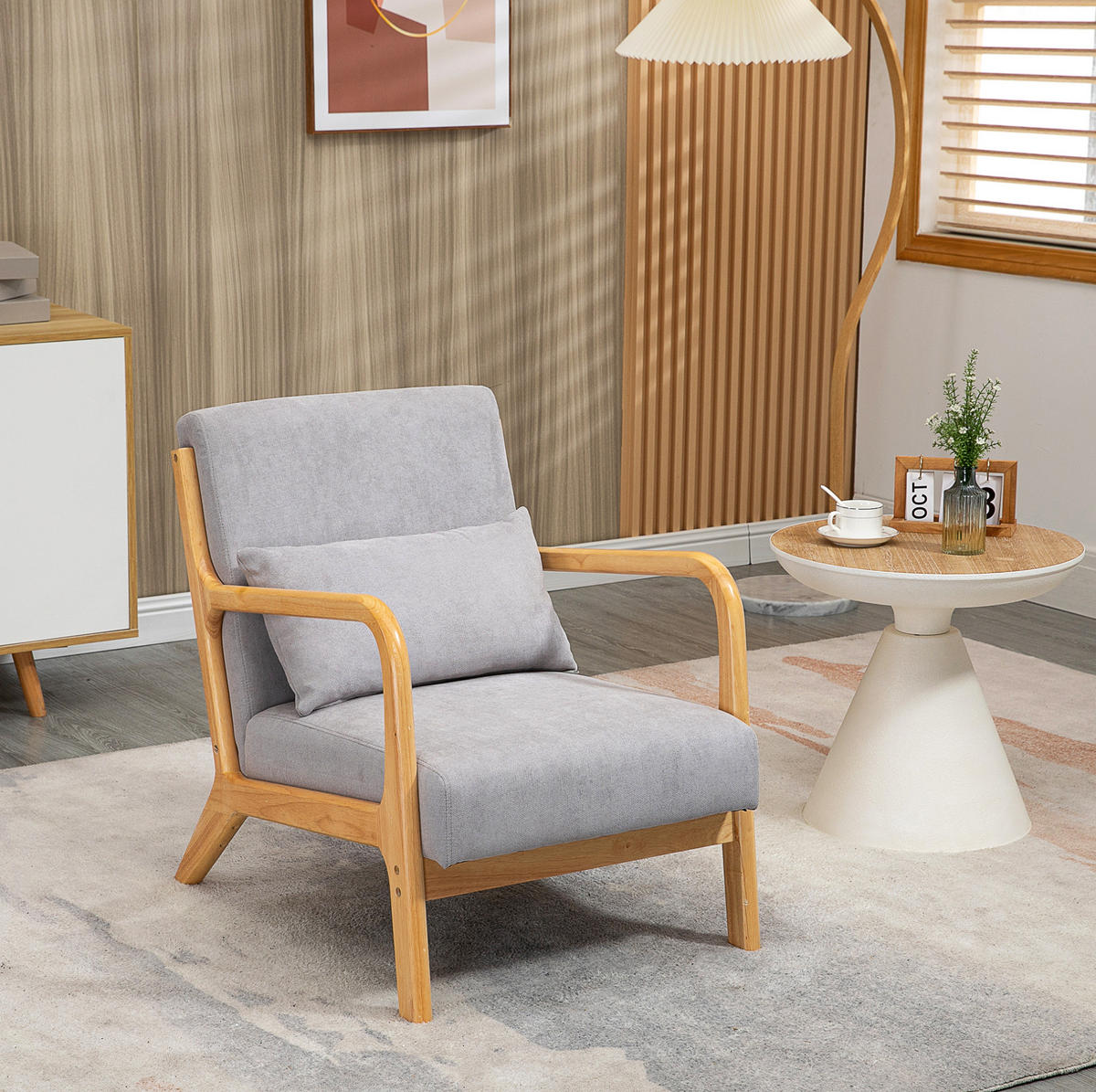 LOUNGESESSEL mit Armlehnen, S-Feder Polyester Samt-Look 61/78/76 cm Grau - Grau, Textil (61/76/78cm) - Redom