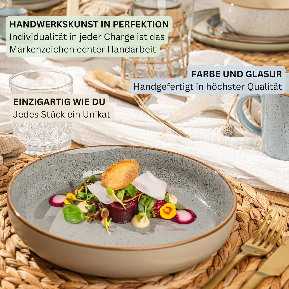 PASTASCHALEN SET RIO - 4 teilig aus Steingut - Multicolor, Keramik (17cm) - Sänger