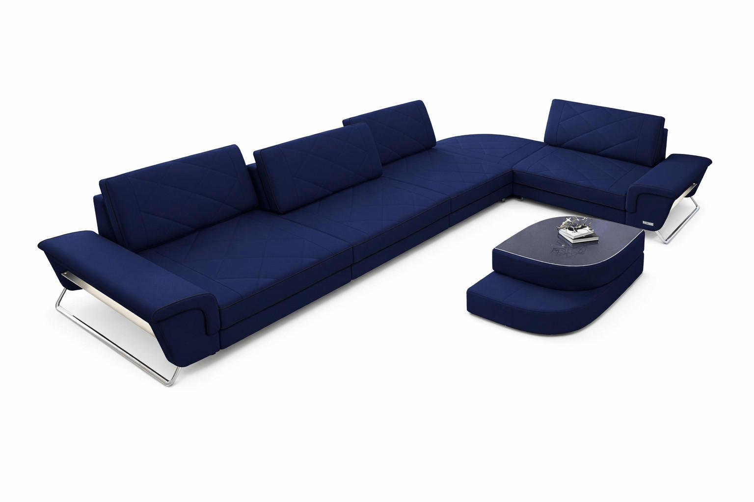 XXXLutz Ecksofa Dunkelblau 456x89x243 cm