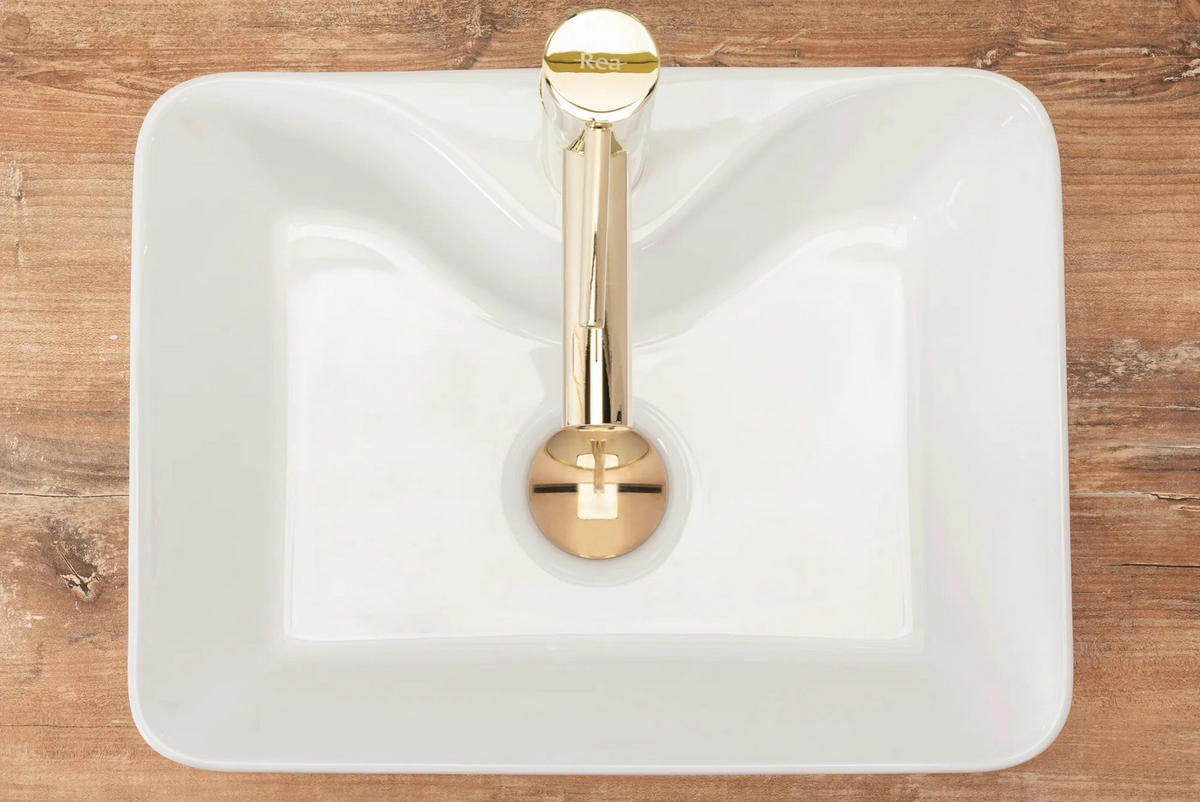 AUFSATZWASCHBECKEN Rea Kelly Mini - Weiß, Keramik (31/13/41cm) - REA