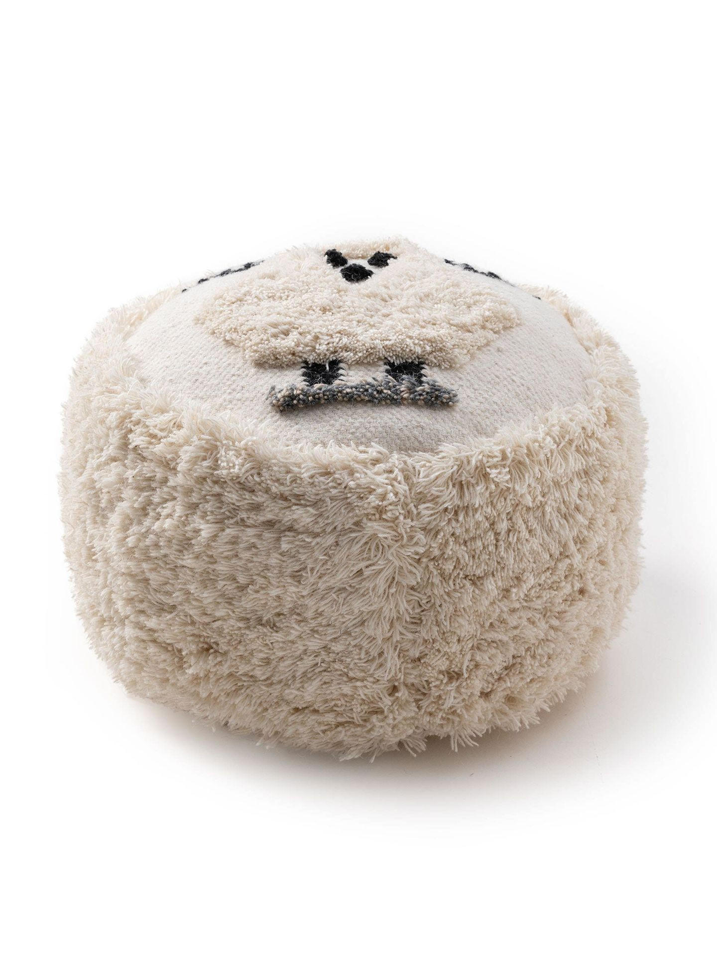 POUF Shawn Ivory 45x45x25 cm - Beige, Textil (45/25/45cm) - KUNSTLOFT