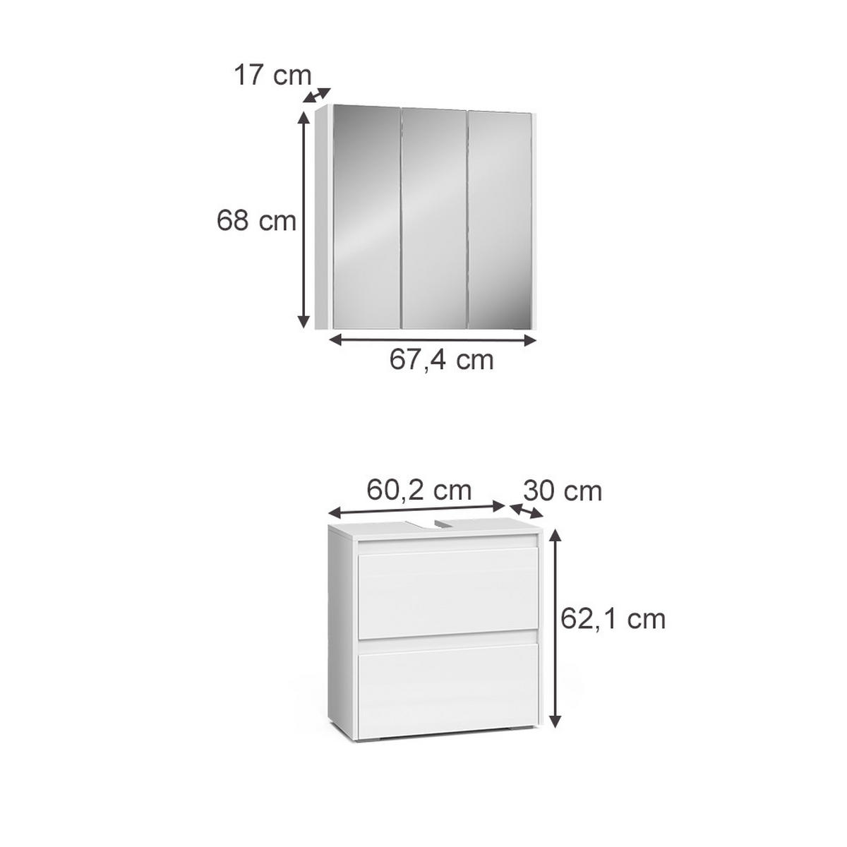 KOUPELNOVÝ NÁBYTEK Majest Bílá - bílá/vysoce lesklá bílá, kompozitní dřevo (60/62/30cm) - Vicco