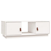 COUCHTISCH Weiß 100x50x35 cm Massivholz Kiefer - Weiß, Holz (100/50/35cm) - furnicato