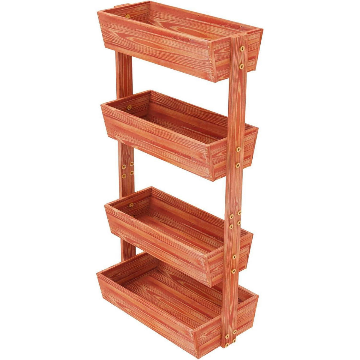 VERTIKALBEET mit 4 Kästen Kiefernholz verstellbar - Braun, Holz (36/17/77cm)