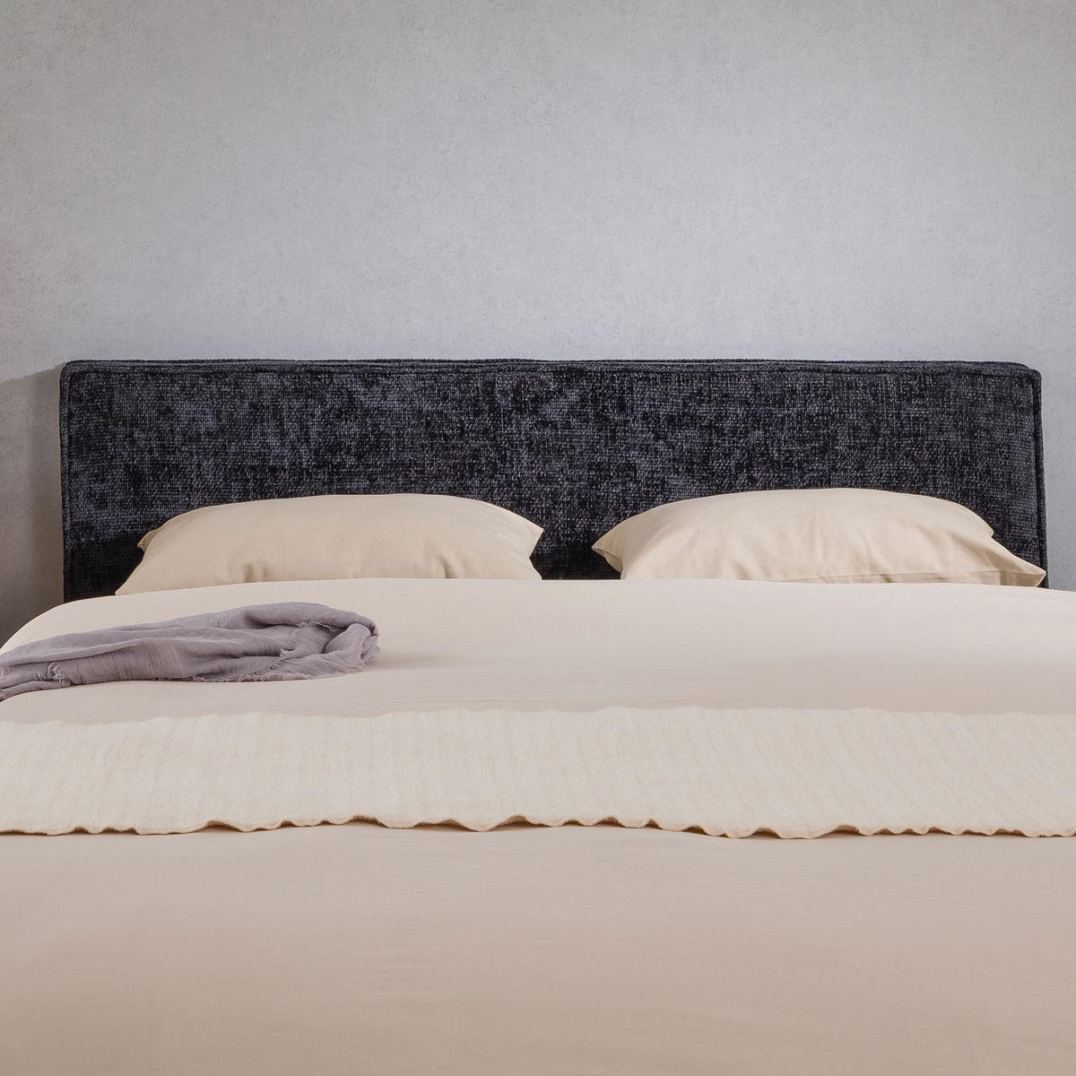 KOPFTEIL MIRENN 140X190 CM - Schwarz, Textil (141/69/6cm) - IDIMEX