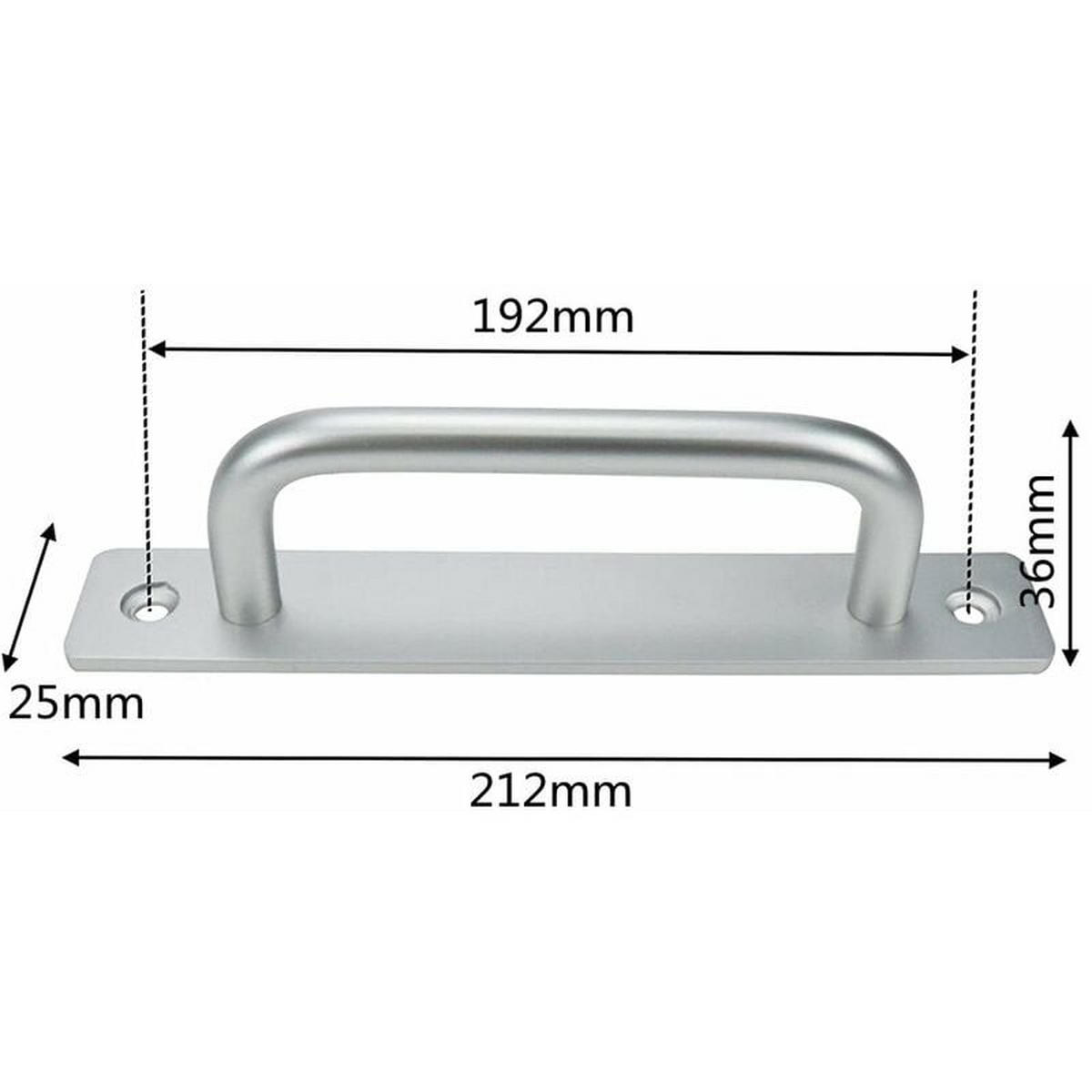 MÖBELGRIFF Silber 2er-Set 192 mm - Silberfarben, Metall (2.5/3.6/21.2cm)