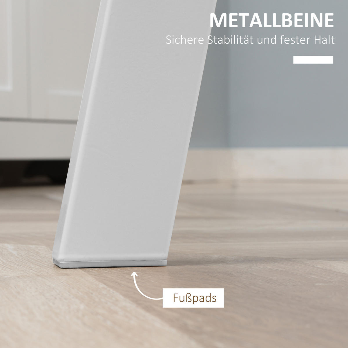 ESSTISCH, MDF, Metall, Weiß - Weiß, Kunststoff (72/72/75cm) - HOMCOM