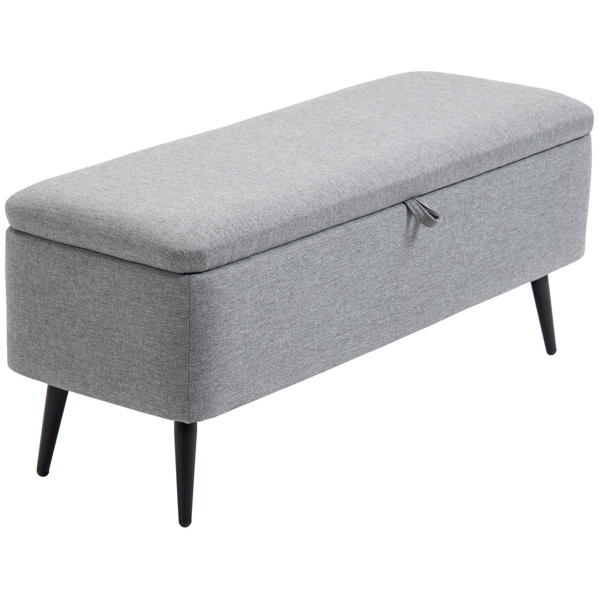 TRUHENBANK DE-07110 Leinenoptik, bis 150 kg Grau - Grau, Textil/Metall (38.5/44.5/101cm) - ComfortXL
