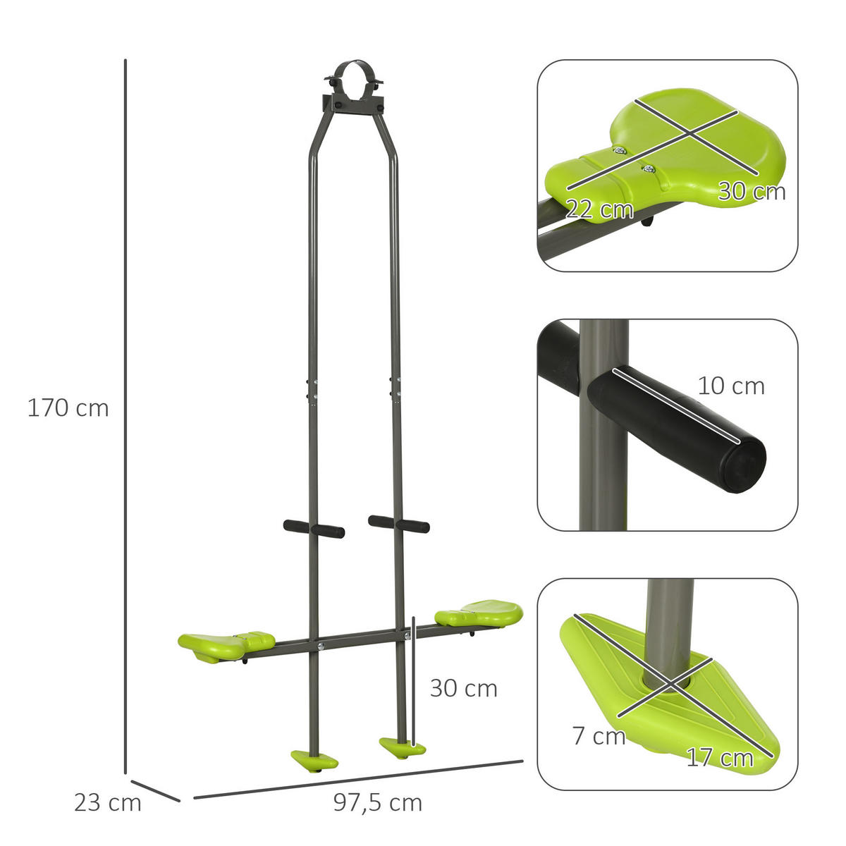 SCHAUKEL DE-17961 für Portique mit Griffen & Fußstützen Grün - Grün, Metall (23/97.5cm) - ComfortXL