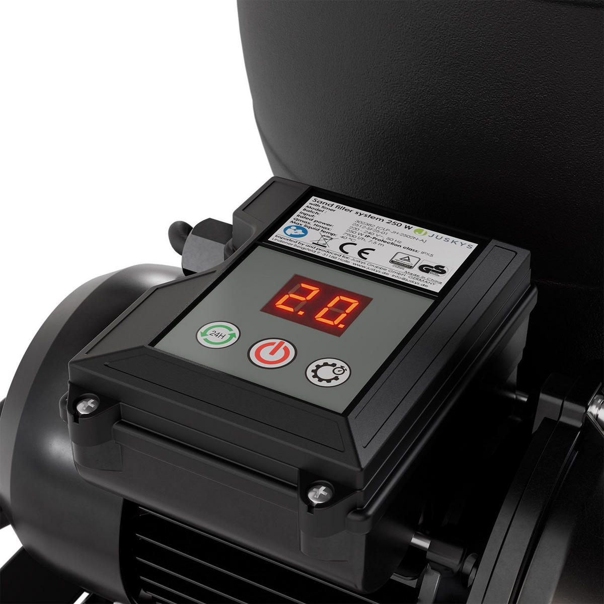 SANDFILTERANLAGE 250W inkl. Timer - Schwarz, Kunststoff (33/41.5/52cm) - Juskys