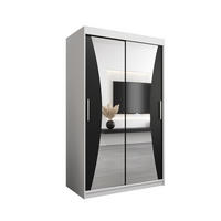 SCHWEBETÜRENSCHRANK 200/120/62 2-türig - Silberfarben/Schwarz, Holz/Kunststoff (120/200/62cm) - Abiks Möbel