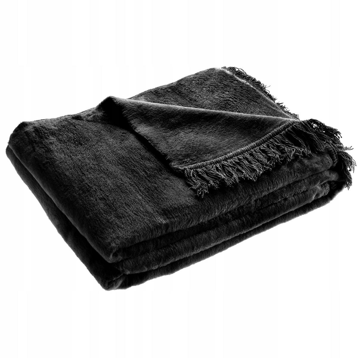 BETTDECKE, 2 x 1.5 m, Schwarz - Schwarz, Textil (150/200cm) - KADAX