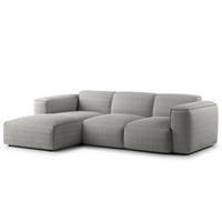 3-SITZER ECKSOFA mit Longchair - Schwarz/Grau, Kunststoff/Textil (251/173cm) - home24