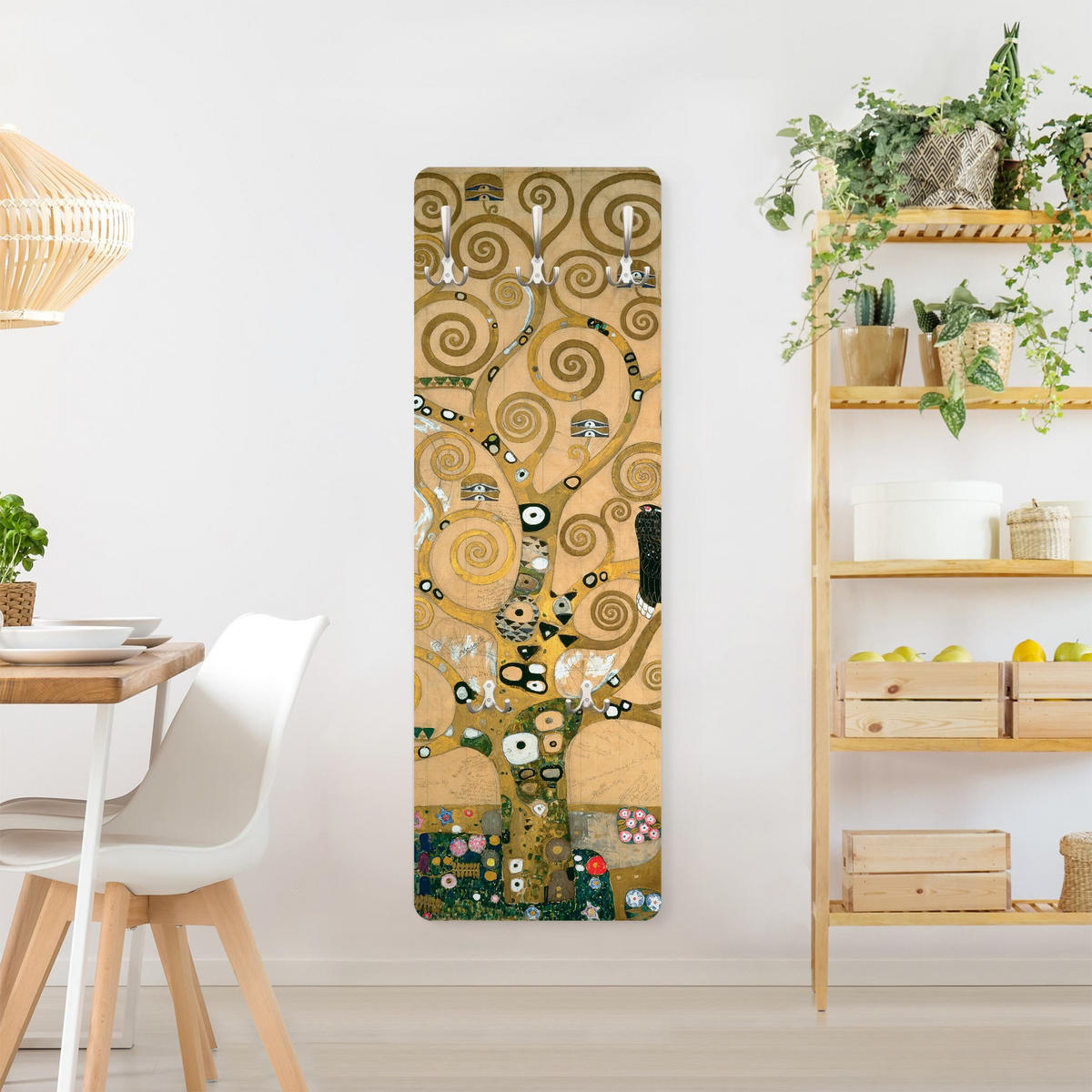WANDGARDEROBE - Gustav Klimt - Der Lebensbaum 34/105 cm - Goldfarben, Holzwerkstoff (34/105/1.6cm) - Bilderwelten