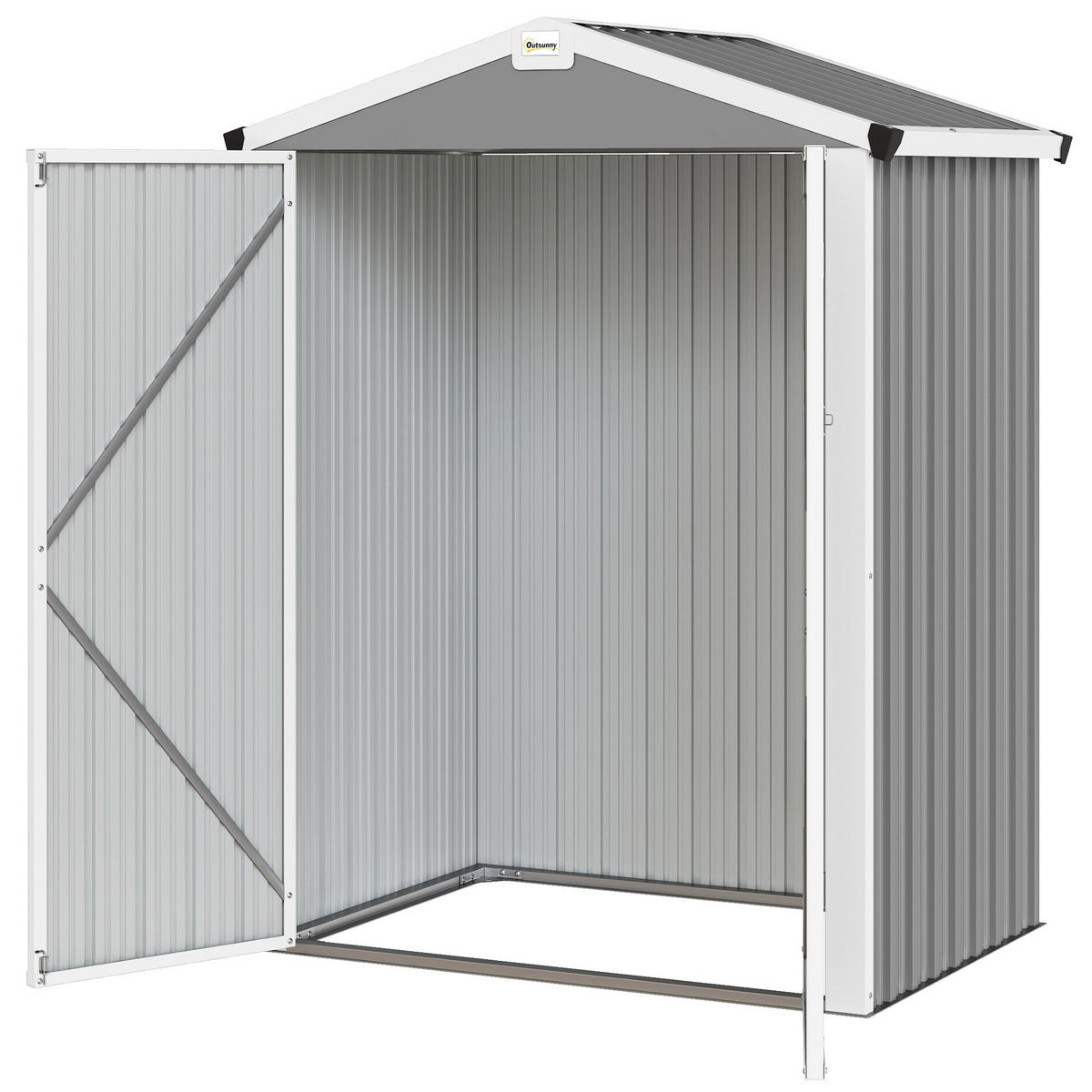 GARTENHAUS aus Stahl, 1, 1 m², mit doppelten abschließbaren Türen, , silbergrau 133 x 87 x 178 cm - Grau, Metall (87/178/133cm) - Vallsero