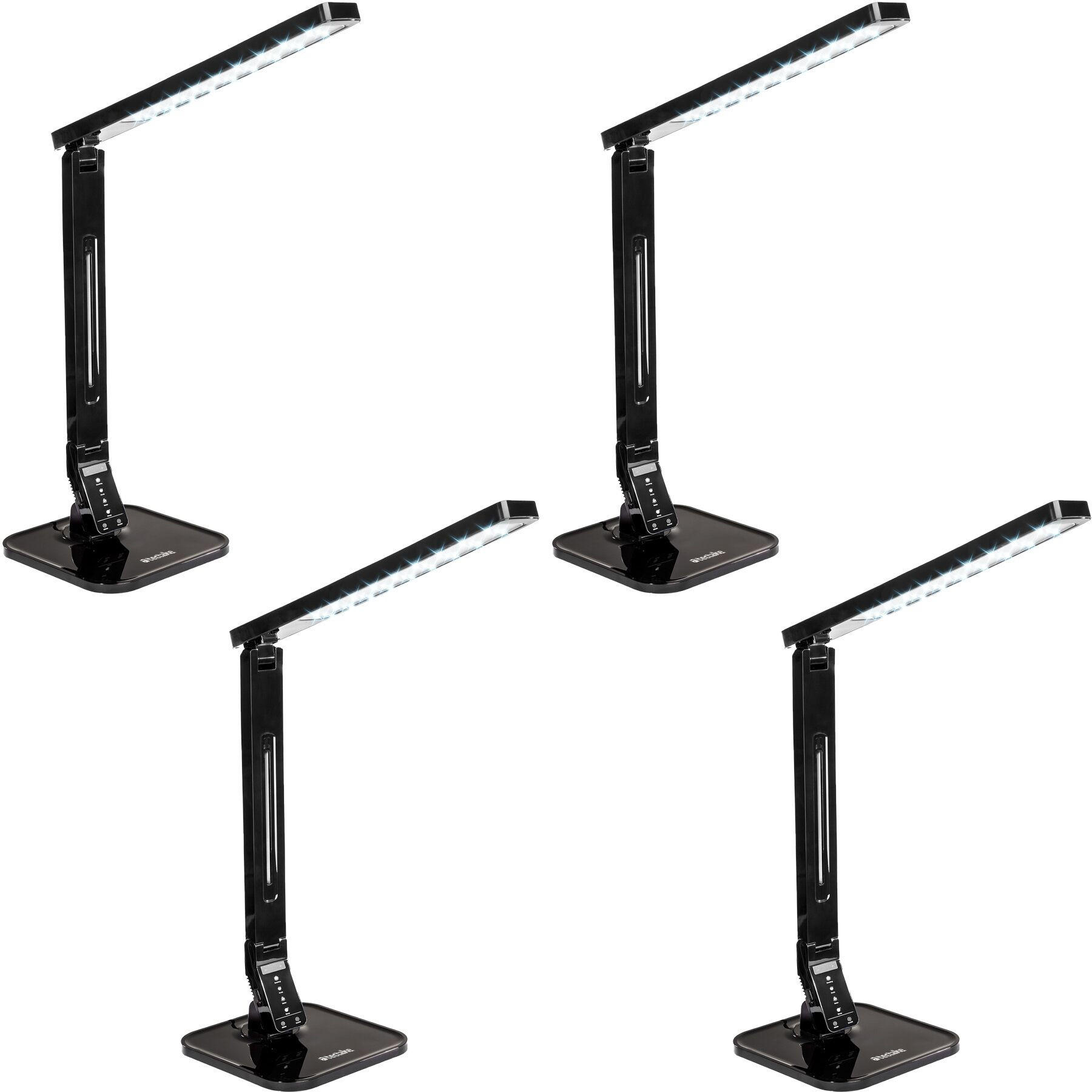 SCHREIBTISCHLAMPE ,inklusive USB-Anschluss,schwarz - Schwarz, Kunststoff (46/2.1/18cm) - tectake