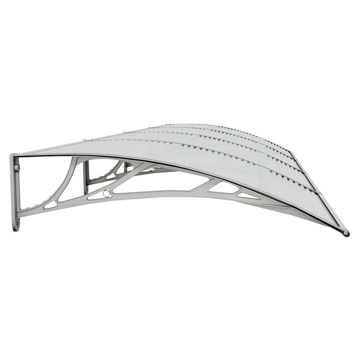 TÜRVORDACH Grau 400/100 Cm Polycarbonat - Grau, Kunststoff (100/25/400cm) - vidaXL