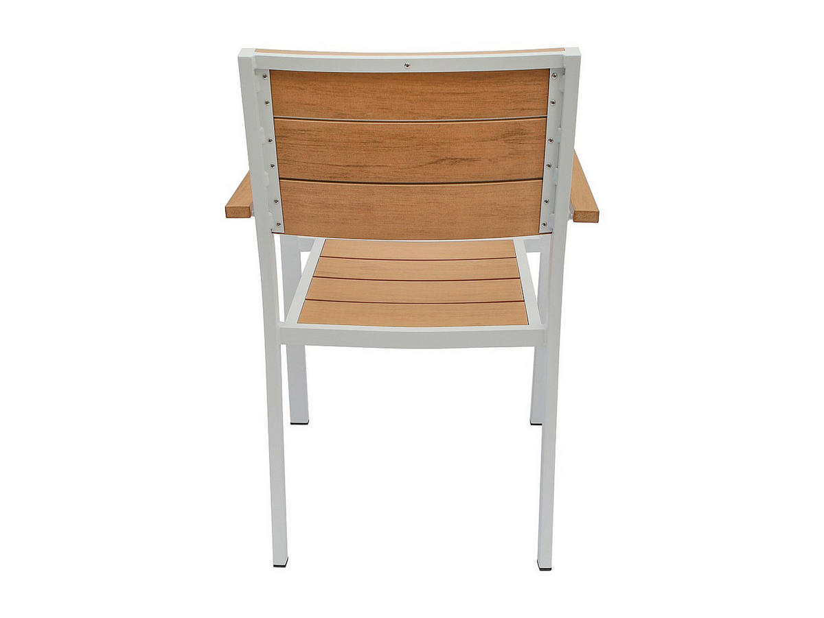 GARTENSTUHL - 56cm x 60cm - Aluminium - naturfarben hell, weiß - NYROS - Naturfarben, Metall (56/85/60cm) - Vente-Unique