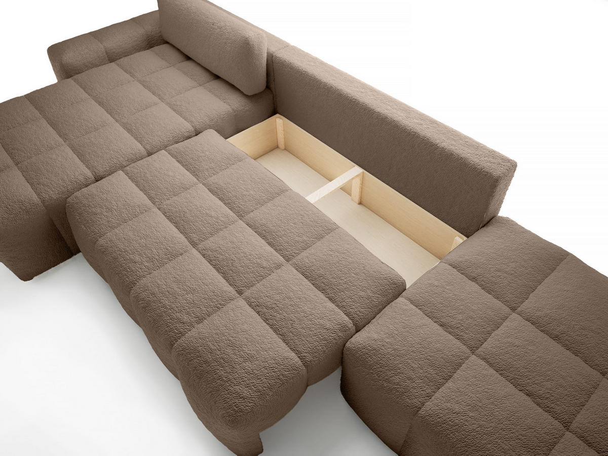 ECKSOFA mit Schlaffunktion Liptitz La, Brown - Braun, Textil (100/363cm) - Fedve