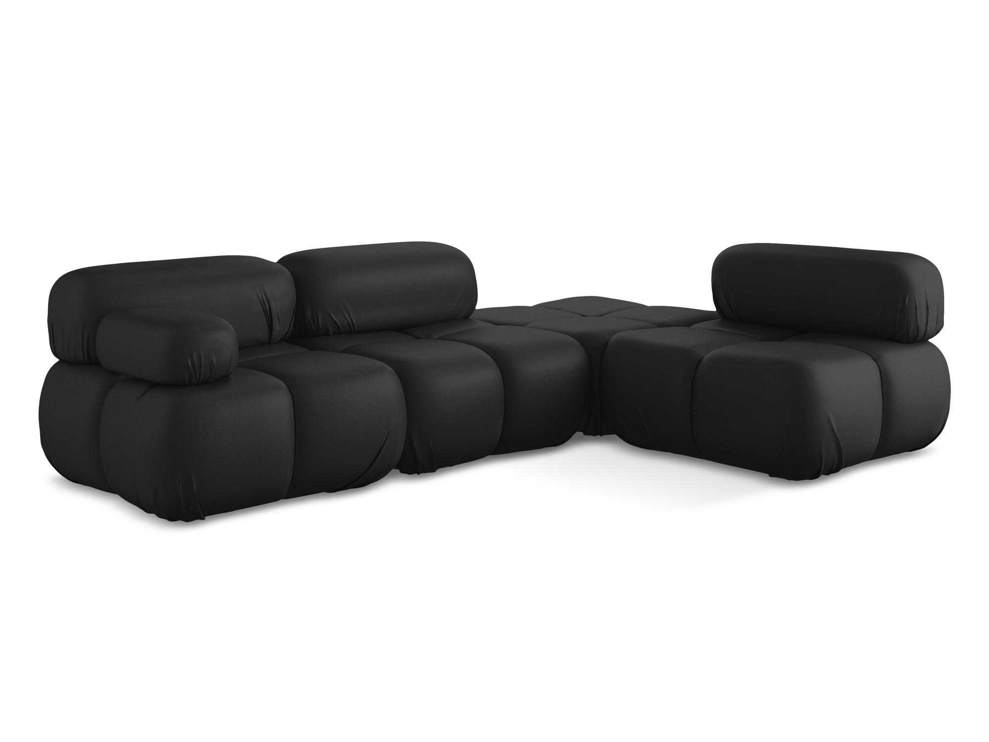 ECKSOFA Rechts Kunstleder Schwarz - Schwarz/Grau, Leder/Kunststoff (285/190cm) - Makamii